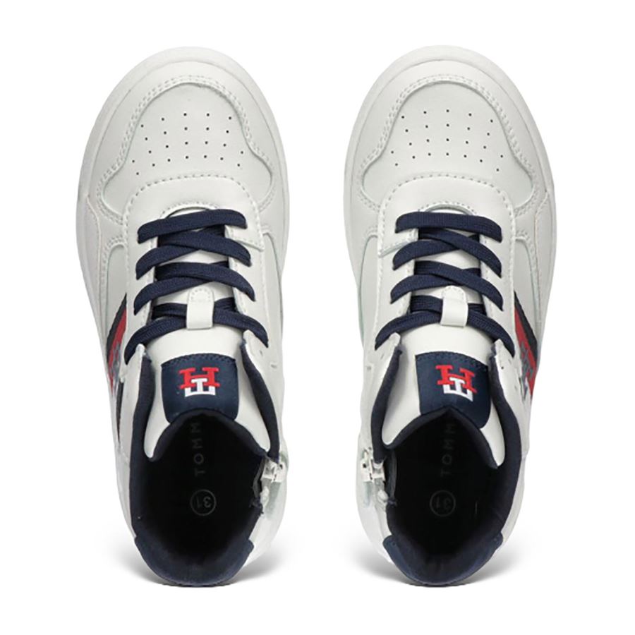 Sneaker alta allacciata stripes da bambino Tommy Hilfiger | T3X9331211355A473X